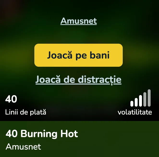 40 Burning Hot slot tile with play buttons